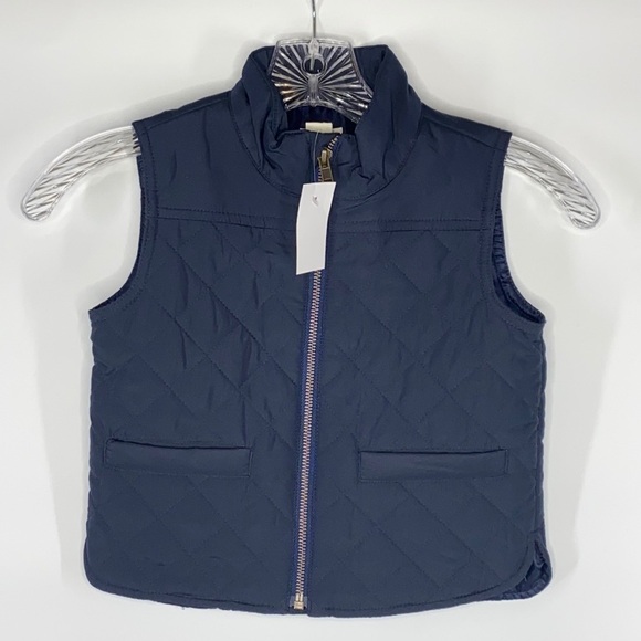 J. Crew Crewcuts Navy Blue Quilted Vest NWT - Picture 1 of 5